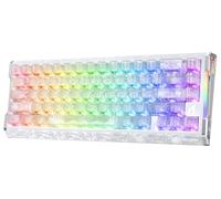 MAMBASNAKE ATTACK SHARK R68 HE Carbon Fiber Rapid Trigger Keyboard, Wired 8KHz Magnetic Keyboard, 0.005mm RT Accuracy, Forged Carbon Fiber Keycaps, 6-Layer Acoustic Damping Stack, Dual Driver, White