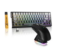 MAMBASNAKE × ATTACK SHARK Wireless Magnetic Switches Keyboard and Mouse,8k Hz Rapid Trigger Keyboard with 0.01mm RT Accuracy,Tri-Mode 59g Gaming Mouse with PixArt PAW3311 Sensor for Pc/Ps/Mac(Gray)
