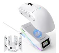MAMBASNAKE ATTACK SHARK X11 PRO V2 Wireless Gaming Mouse with Display Magnetic Charging Dock, 66g Superlight with PixArt PAW3315 Sensor, 30,000 DPI, 500mAh Battery, 1000Hz, for PC/Xbox/PS/Mac (White)
