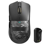 MAMBASNAKE ATTACK SHARK X11 ULTRA Carbon Fiber Wireless Gaming Mouse with Grip Tape, Nordic 54L15, PAW3950MAX, 42000DPI, Dual 8000Hz, 59g Lightweight, Shark-fin Dongle,Double-Layer Feet, Forged Black
