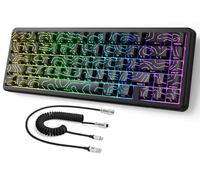 MAMBASNAKE ATTACK SHARK X65 HE 8Khz Rapid Trigger Keyboard, 0.01mm RT Accuracy, 60% Wired Magnetic Switch Gaming Keyboard with 8Khz Coiled Cable, Adjustable Actuation,SnapTap,for PC/Mac, Black Contour