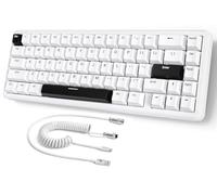 MAMBASNAKE ATTACK SHARK X65 HE Rapid Trigger Keyboard, 0.01mm RT Accuracy, 8Khz 60% Wired Magnetic Switch Gaming Keyboard with 8Khz Coiled Cable, Adjustable Actuation, Snap Tap, for PC/Mac, White