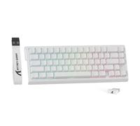 MAMBASNAKE ×ATTACK SHARK X68PRO HE Wireless Gaming Keyboard-White Contours | 65%,Trigger Wireless,BT/2.4Ghz/Wired,0.01mm RT Accuracy Magnetic Switch,8000Hz,Adjustable Actuation,5000mAh,RGB,for PC/Mac