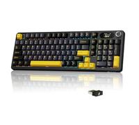 MAMBASNAKE × ATTACK SHARK X98 Pro 96% Wireless Gaming Keyboard-Smart LED Display&Knob, Tri-Mode BT/2.4G/USB-C, RGB Mechanical Keyboard, Side Engraved, Hot Swappable Gasket Custom,4000mAh(Black&Yellow)