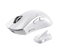 MAMBASNAKE ATTACKSHARK V8 Wireless Ultralight Gaming Mouse with 8K Polling,42000 DPI,Nordic 54L15 MCU Chip,PixArt 3950 Max Sensor-Wired/BT/2.4Ghz,400Hrs Long Battery,Programmable for PC Mac FPS(White)