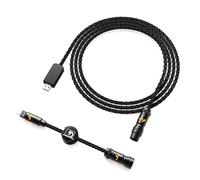 MAMBASNAKE C07 8KHz CNC USB C Cable for Magnetic Keyboard, Adjustable RGB | Single Crystal Copper Braided Charging Cable, Data Transfer, 1.5M USB A to Type C, 5-Pin Aviation Connector (Black)