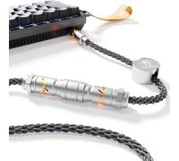 MAMBASNAKE C07 Custom USB C Keyboard Cable with RGB Lighting for 8KHz Magnetic Keyboard, Single Crystal Copper Braided Charging Cable USB A to Type C, 5-Pin CNC Aviation Connector,Grey