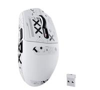 MAMBASNAKE G3 Wireless Gaming Mouse with Tri Mode Wired/2.4Ghz/BT,59g Ultra-Lightweight,25000 DPI,1000 Polling,PixArt PAW3311 Sensor,500mAh Long Battery,Programmable Web Driver for PC Mac(White+Tape)