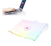 MAMBASNAKE Laptop Riser for Desk, Clear Acrylic Laptop Stand, Ergonomic Computer Stand for Laptop, Ventilated Notebook Holder-366 RGB Backlit-Compatible with iPad MacBook-10 to17.3 Inch, Work or Home