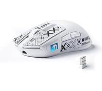 MAMBASNAKE M4 Wireless Gaming Mouse, 52g Lightweight BT/2.4Ghz/Wired Computer Mouse, PAW3311 24K DPI Optical Sensor, 200h Battery Life, Griptape, Programmable Mice for PC/Win/Mac(White)