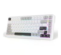 MAMBASNAKE M82HE 75% Wired Magnetic Keyboard with 8000Hz Rapid Trigger Polling Rate, Adjustable Actuation & 0.01mm Accuracy - Hot-Swappable, RGB Backlit Gaming Keyboard, for Mac/PC-White Gray