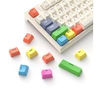 MAMBASNAKE PBT Rainbow Keycaps, 13 Keys Custom OEM Profile Dye-Sublimation Keycaps for Mechanical Gaming Keyboards, Compatible with MX Structure Switches and All Sized Keyboards