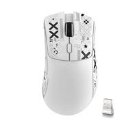 MAMBASNAKE x Attack Shark R1 59g Tri-mode lightweight Wireless Gaming Mouse with Anti-slip Stickers, 2.4GHz/BT/Wired Connectivity, 5 Programmable Buttons,6 Adjustable DPI up to 18000, PAW3311-White