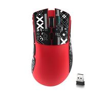 MAMBASNAKE x Attack Shark R1 59g Tri-mode lightweight Wireless Gaming Mouse with Anti-slip Stickers, 2.4GHz/BT/Wired Connectivity, 5 Programmable Buttons,6 Adjustable DPI up to 18000, PAW3311-Red