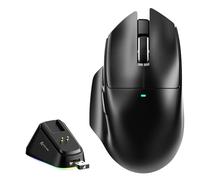 MAMBASNAKE x ATTACK SHARK V6 Wireless Gaming Mouse with Magnetic Charging Dock,65g Lightweight Mice,PAW3311 Sensor, 25,000 DPI,BT/2.4G/USB-C, 100M Clicks,500mAh Battery for Right Hand-Black