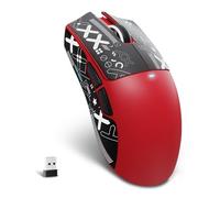 MAMBASNAKE X ATTACK SHARK X11SE Wireless Gaming Mouse-Up to 22000 DPI,PixArt PAW3311 Sensor,BT/2.4G/Wired,59g Lightweight with Tape,20M Clicks,40G Acceleration,Long Battery,Driver,for Win/Mac-Red