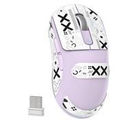 MAMBASNAKE x Attack Shark X3 Wireless Gaming Mouse, 49g Ultralight PixArt PAW3395 26000 DPI, BT/2.4Ghz /Wired Tri-Mode, 200Hrs Rechargeable Battery, Kailh GM8.0 Switch for MAC/Win - Purple&Tape