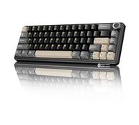 MAMBASNAKE X ATTACK SHARK X66 65% Wireless Mechanical Keyboard with Knob, 66 Keys Gasket Hot Swap RGB Gaming Keyboard 60 Percent, BT/2.4G/USB-C, Linear Switch, PBT Keycaps - Starry Black