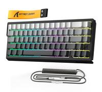 MAMBASNAKE x ATTACK SHARK X68 HE Rapid Trigger Keyboard with Magnetic Switch, 0.01mm Adjustable Actuation,8000Hz Wired Gaming Keyboard with C01 PRO Coiled Cable, Snap Tap,RGB,PBT Keycaps(Moon Night)