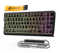 MAMBASNAKE x ATTACK SHARK X68 HE Rapid Trigger Keyboard with Magnetic Switch,0.01mm Adjustable Actuation,8000Hz Wired Gaming Keyboard with C01PRO Coiled Cable, Snap Tap,RGB,PBT Keycaps(Black Contours)