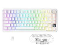 MAMBASNAKE x ATTACK SHARK X85PRO Gasket Mechanical Keyboard with PBT Side-Printed Keycap, 75% Wireless Gaming Keyboard with TFT Screen&CNC Knob, 2.4Ghz/BT5.1/USB-C, Hot-Swap Linear Switch, RGB
