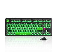 MAMBASNAKE x ATTACK SHARK X87 Ultra Wireless Gaming Keyboard, 8000Hz, Tri-Mode TKL 80% Mechanical Keyboards RGB, 10000mAh, Hot Swap Linear Switches, Dot Matrix Display, Transparent Keycaps - Jade