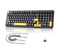 MAMBASNAKE x Attack Shark X98 Gasket Mechanical Keyboard 102 Key,Wireless Gaming Keyboard with Coiled Cable,Tri-Mode 2.4G/BT/USB-C,Hot Swappable Linear Switch with Numpad,RGB,NKRO for Win/Mac(Black)