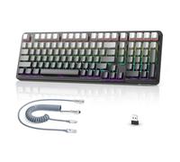 MAMBASNAKE x Attack Shark X98 Gasket Mechanical Keyboard 102 Key,Wireless Gaming Keyboard with Coiled Cable,2.4G/BT/USB-C with Numpad,Hot Swappable Linear Switch,RGB,NKRO for Win/Mac(Black Gradient)