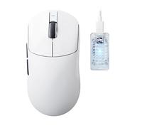 MAMBASNAKE X ATTACKSHARK X8ULTIMATE Wireless Gaming Mouse&Grip Tape,PAW3950MAX Sensor,8K Polling Rate,59g Ultra-Light for Medium/Large Hands,BT/2.4G/Type-C,42000 DPI,800mAh,Web Driver,for PC/MAC-White