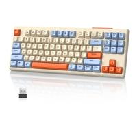 MAMBASNAKE X FREEWOLF M87 TKL Wireless Membrane Gaming Keyboard-Blueberries | 87 Keys - Dual Mode BT/2.4Ghz, PBT Ball Keycap, Mixed Color Rainbow Backlit,Mechanical Feeling,4000mAH Battery for Mac/Win