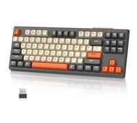 MAMBASNAKE X FREEWOLF M87 TKL Wireless Membrane Gaming Keyboard-Glimmer | 87 Keys - Dual Mode BT/2.4Ghz, PBT Ball Keycap, Mixed Color Rainbow Backlit,Mechanical Feeling,4000mAH Battery for Mac/Win