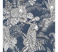 Mamboa Wallpaper Darcy James Jaguar Jungle Tropical Blue