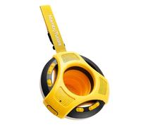 Mambobaby Float Bluetooth Speaker with Foldable Cup Holder, IPX7 Waterproof Bathroom Speaker, 360° Surround Sound, Colorful LED Lights, Dual Speakers, Ideal for Pool, Beach & Outdoor Use-Yellow Black