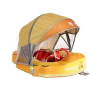 Mambobaby No-Flip Baby Pool Float with Canopy & Tail Non-Inflatable Swim Float for Infants, Pearl-Foam, UPF 50+ & Adjustable Safety Five-Way Harness, Skin-Friendly for Boys Girls 3-24 Months-T. rex