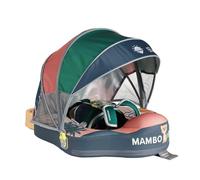 Mambobaby No-Flip Baby Pool Float with Canopy & Tail Non-Inflatable Swim Float for Infants, Pearl-Foam, UPF 50+ & Adjustable Safety Five-Way Harness, Skin-Friendly for Boys Girls 3-24 Months-Florida