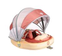 Mambobaby No-Flip Baby Pool Float with Canopy & Tail Non-Inflatable Swim Float for Infants, Pearl-Foam, UPF 50+ & Adjustable Safety Five-Way Harness, Skin-Friendly for Boys Girls 3-24 Months-Lion