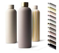 MAMEIDO Insulated Water Bottle 750 ml (Taupe Grey Gold) | 12h hot/24h cold, leakproof & BPA-free, for carbonated drinks, metal water bottle for sports, school, office & outdoor use