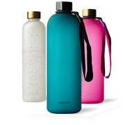 MAMEIDO Water Bottle 1.5 l, Motivational Time Markings, BPA free, Leak-Proof, Tritan Co-Polyester Plastic water bottle, Sports Bottle (Tropical Breeze)