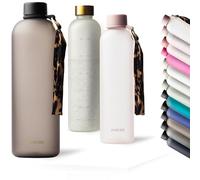 MAMEIDO Water Bottle 1.5 l, Motivational Time Markings, BPA free, Leak-Proof, Tritan Co-Polyester Plastic water bottle, Sports Bottle (Urban Taupe)