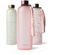 MAMEIDO Water Bottle 1.5 l, Motivational Time Markings, BPA free, Leak-Proof, Tritan Co-Polyester Plastic water bottle, Sports Bottle (Flamingo Pink)