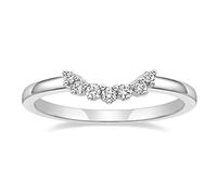 Mameloly Wedding Bands Jewellery for Women Round Cut CZ Cubic Zirconia Stackable Engagement Rings for Her Size 4-10, Stone, white diamond