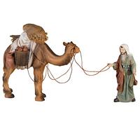 MaMeMi Camel with Driver [Height 9 & 12 cm, Hand-Painted Made of Resin] - High Quality Nativity Animal & Nativity Accessories for Oriental Christmas Crabs