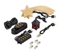 MaMeMi Luminous Star with Accessories, Electric Cable, Nativity Scene Accessory, Gold, Star Pattern