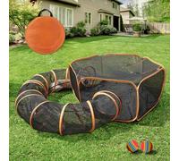 MAMI&BABI Outdoor Cat Enclosures for Indoor Cats,Foldable Outside Cat Playpen Enclosed with Tunnel,Pet Tents Enclosure for Cats,Puppy,Rabbit and Other Small Animals