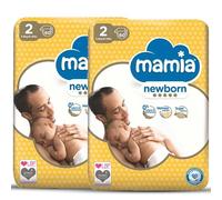 Mamia Newborn Nappies Size 2 (2 Packs of 60)