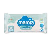 Mamia Sensitive Baby Wipes, Suitable from Birth, Plastic Free, Mild and Gentle for Delicate Skin, 80 Wipes, 12 Pack