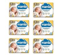Mamia Size 1 Nappies Newborn 24 Pack, 144 Nappies (6 x 24)