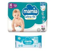 Mamia Size 4 Nappies 48 Pack + 80 Fragranced Baby Wipes
