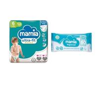Mamia Size 6 XL Nappies 30 Pack + 80 Fragranced Baby Wipes