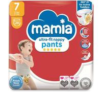 Mamia Ultra-Fit Nappy Pants, Size 7 XXL, 28 Pack, 17+kg/37+lbs, 360° Fit for Active Toddlers, 12 Hours Protection, Fast Absorption